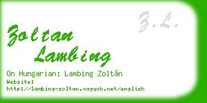 zoltan lambing business card